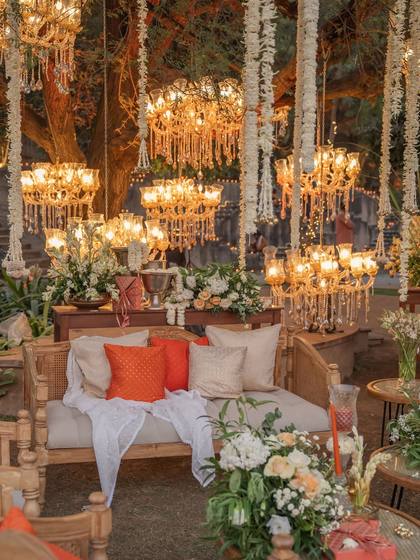 Lounge and Ceiling — Mehendi decor — Alila + Samode Jaipur